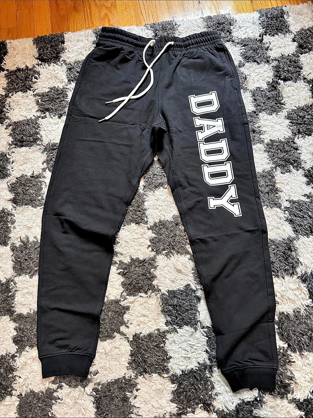 DADDY Black Sweatpants Joggers Size XL NWT